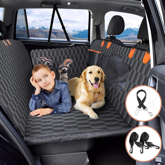 Heavy-Duty Waterproof Pet Car Seat Cover Hammock – Non-Slip, 400lb Rated, Universal Fit