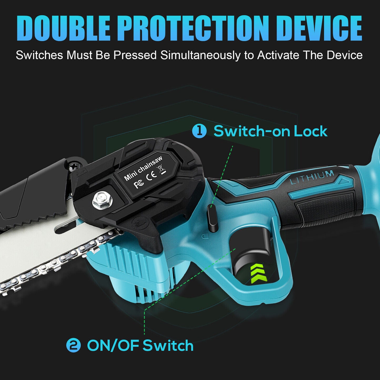 6” Cordless Mini Electric Chainsaw – Rechargeable Wood Cutter with 2 Batteries