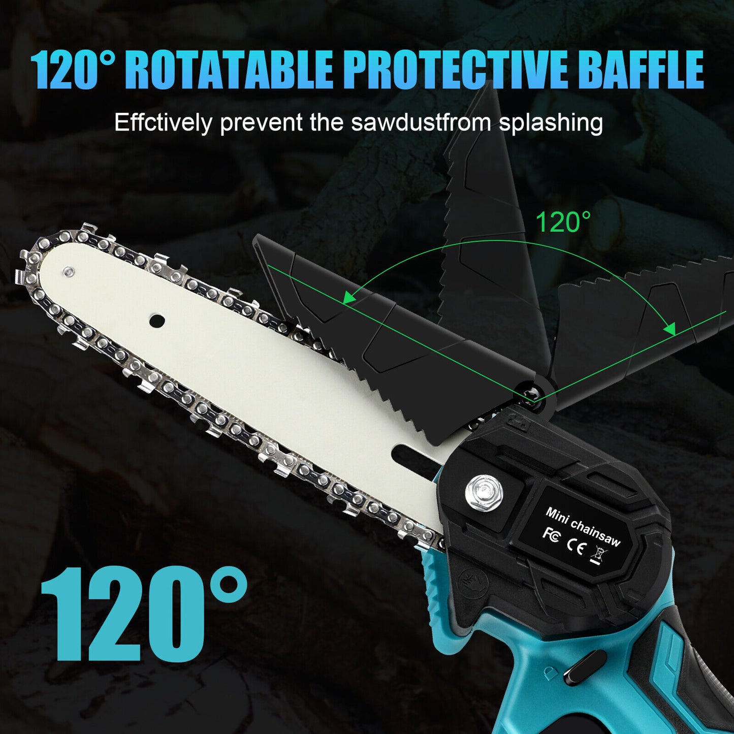 6” Cordless Mini Electric Chainsaw – Rechargeable Wood Cutter with 2 Batteries