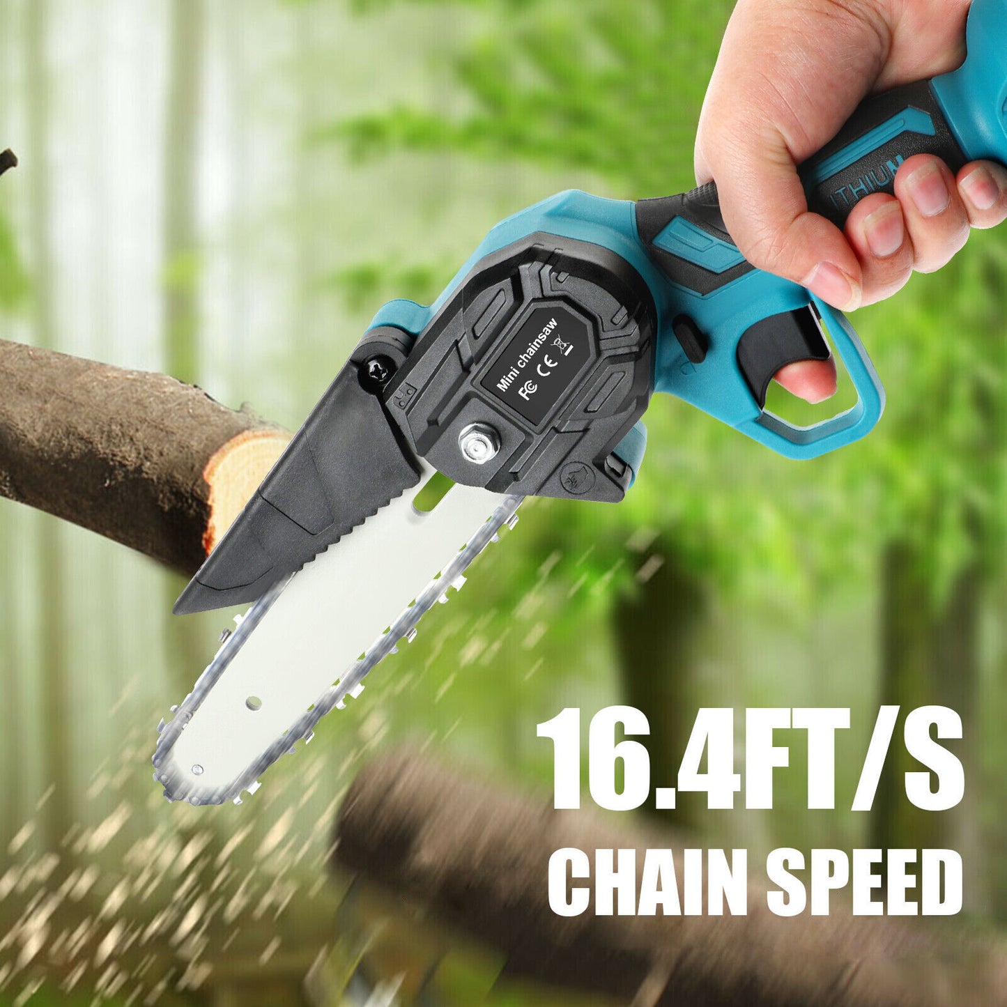 6” Cordless Mini Electric Chainsaw – Rechargeable Wood Cutter with 2 Batteries