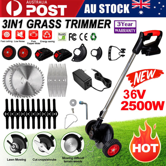 Cordless Electric Grass Trimmer & Brush Cutter – Lightweight Lawn Edger & Whipper Snipper
