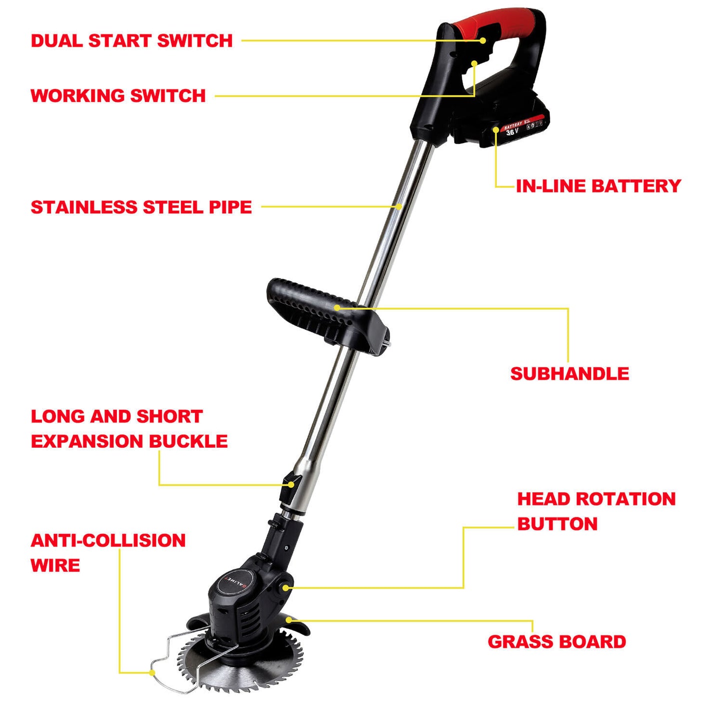 Cordless Electric Grass Trimmer & Brush Cutter – Lightweight Lawn Edger & Whipper Snipper