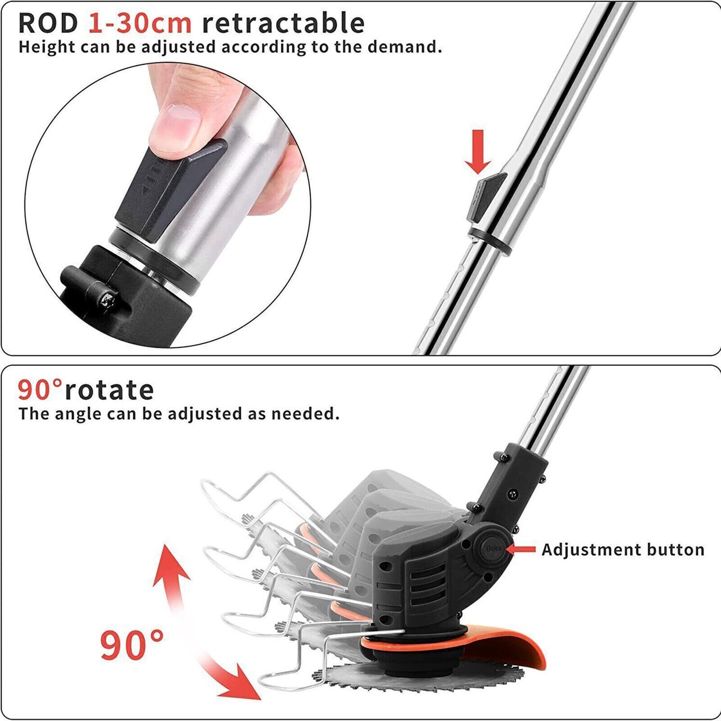 Cordless Electric Grass Trimmer & Brush Cutter – Lightweight Lawn Edger & Whipper Snipper
