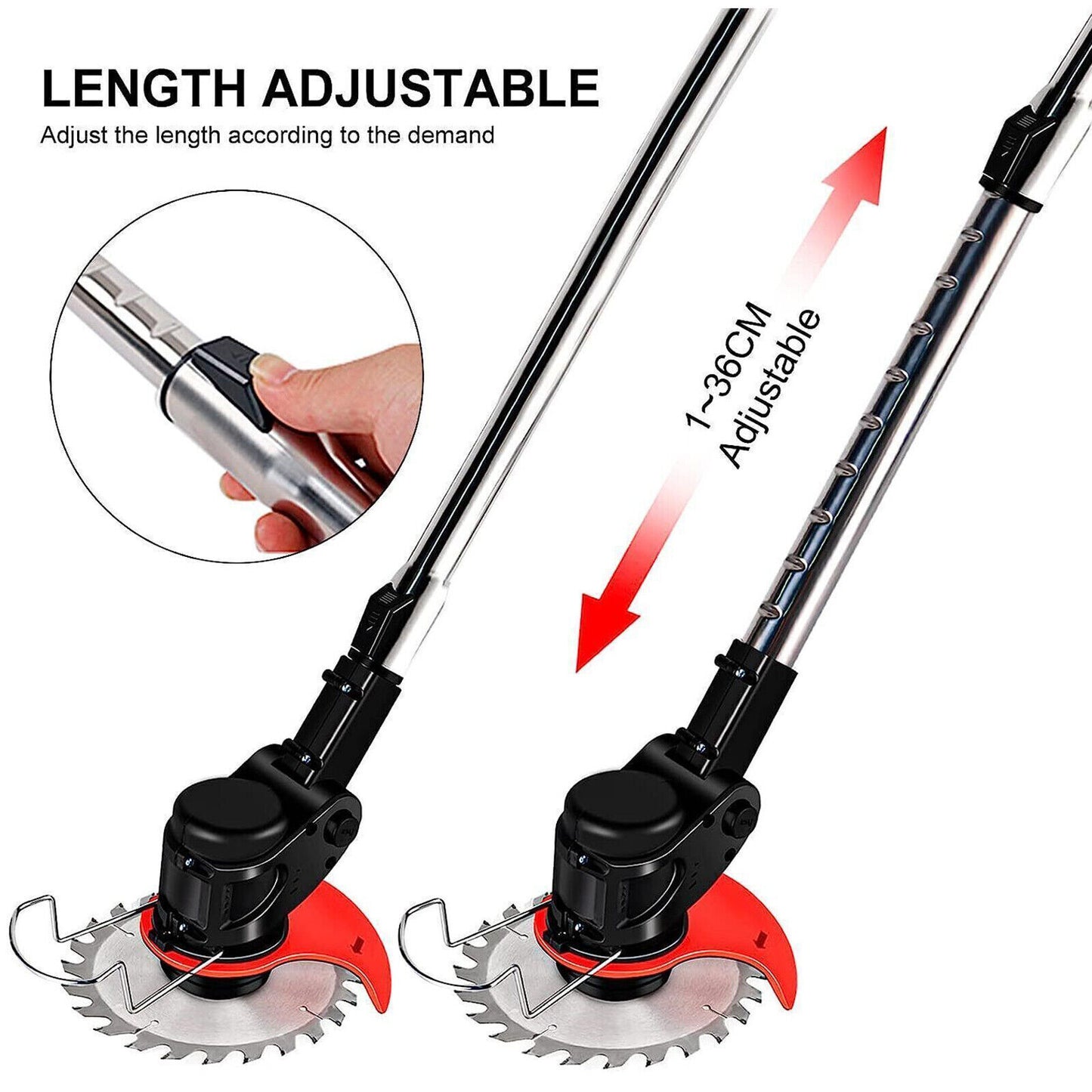 Cordless Electric Grass Trimmer & Brush Cutter – Lightweight Lawn Edger & Whipper Snipper