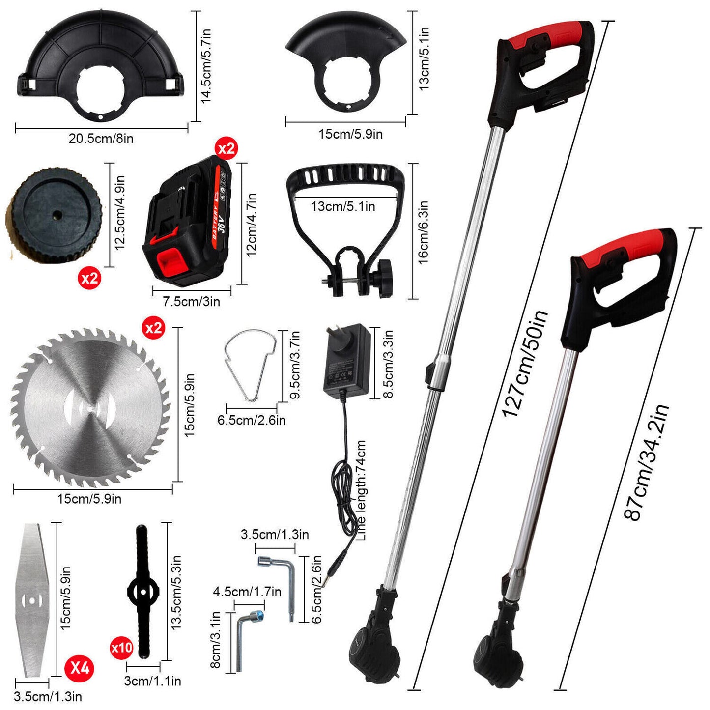 Cordless Electric Grass Trimmer & Brush Cutter – Lightweight Lawn Edger & Whipper Snipper
